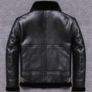 mens black sheepskin flying jacket