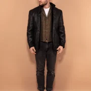 mens sheepskin biker jacket