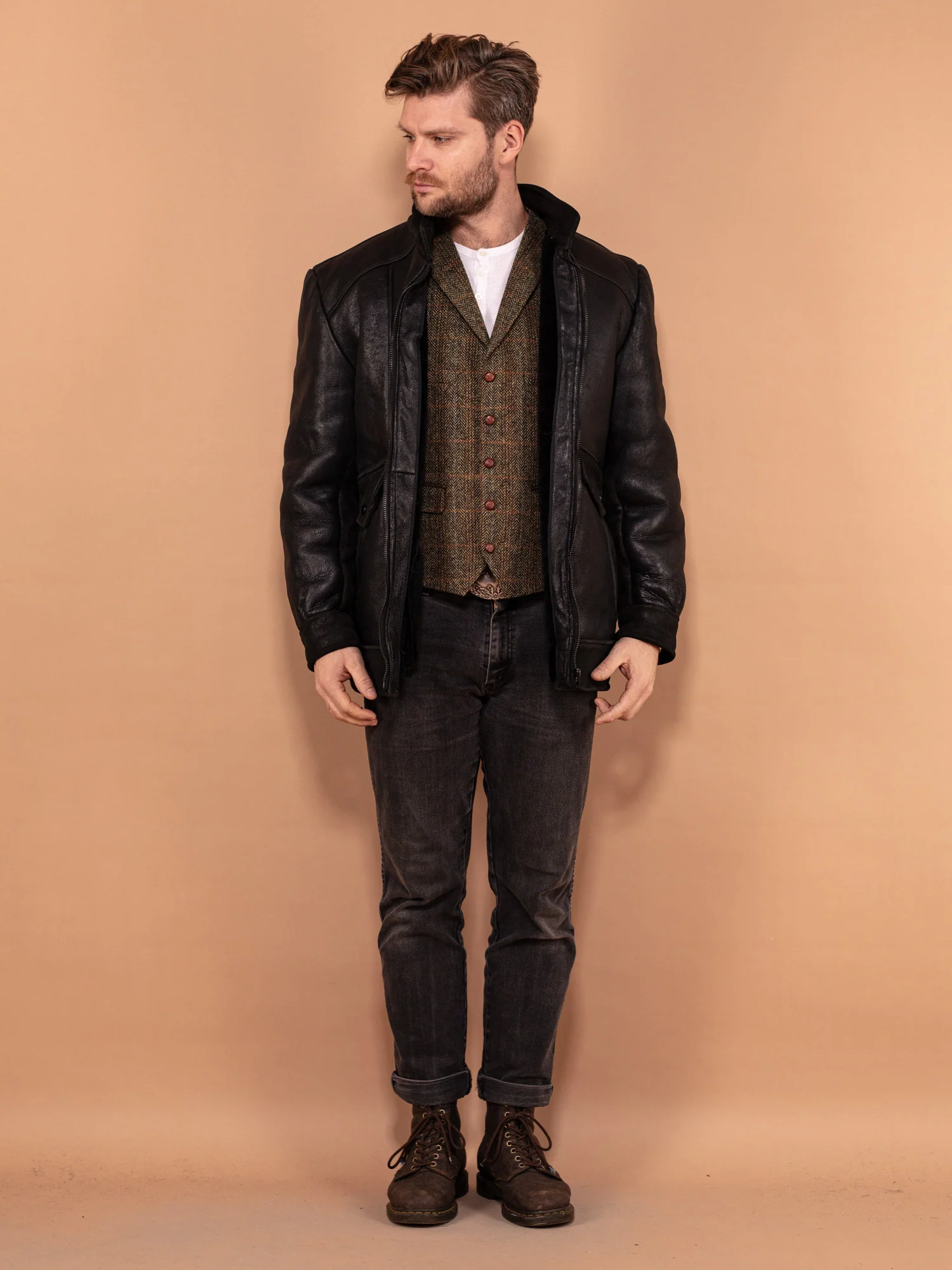 Mens Sheepskin Biker Jacket