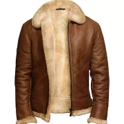 mens sheepskin collar jacket