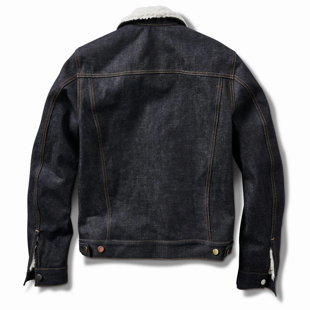 Mens Sheepskin Lined Denim Jacket