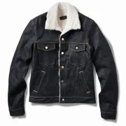 mens sheepskin lined denim jacket