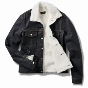 mens sheepskin lined denim jacket