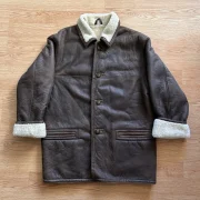 mens vintage suede sheepskin coat