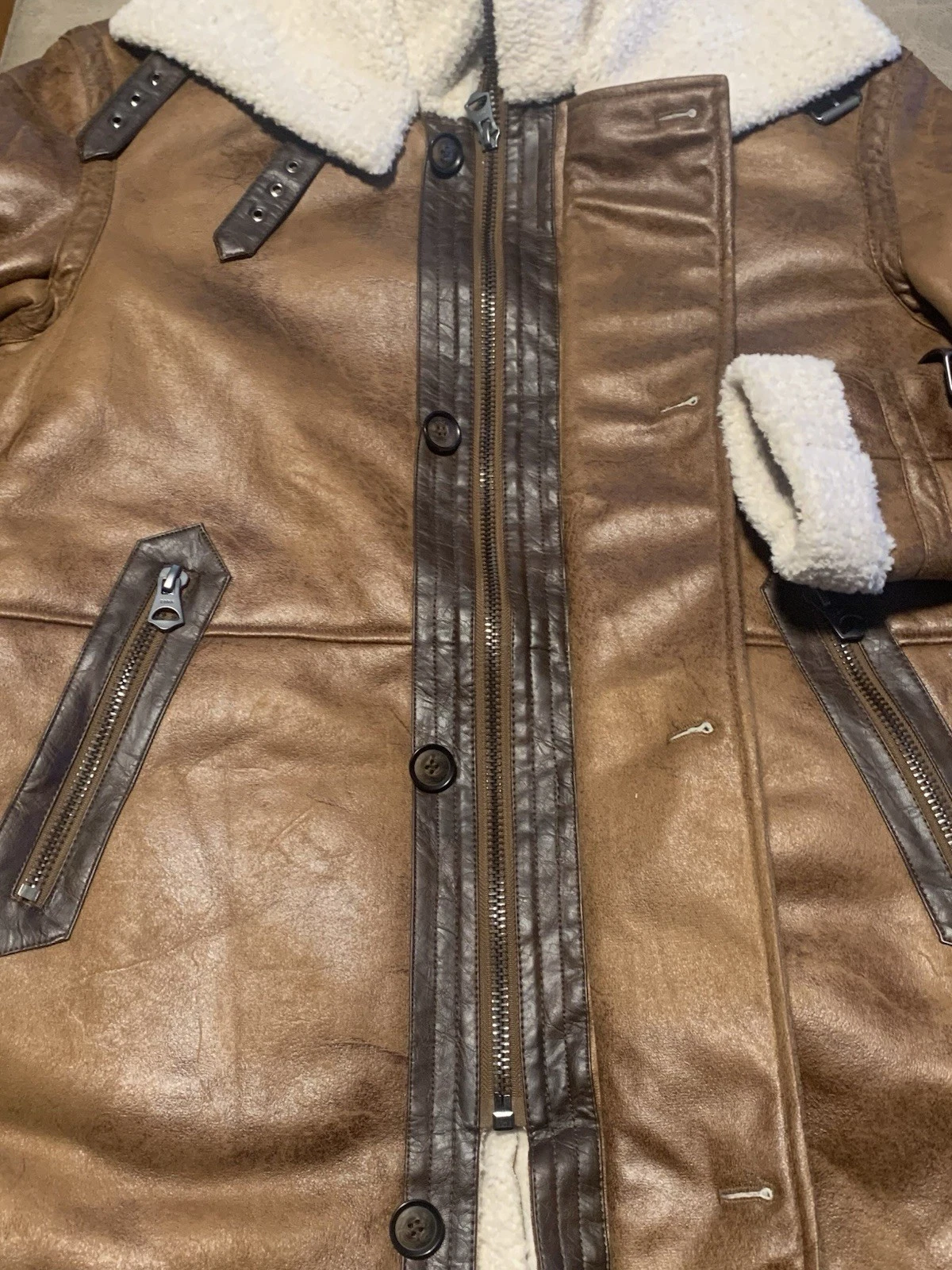 mens zara sheepskin coat