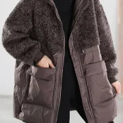 Oversized sheepskin coat