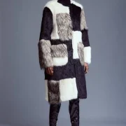 patchwork sheepskin coat