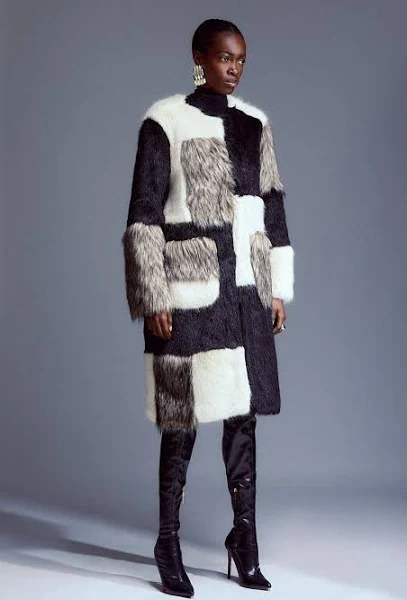 Patchwork Sheepskin Coat