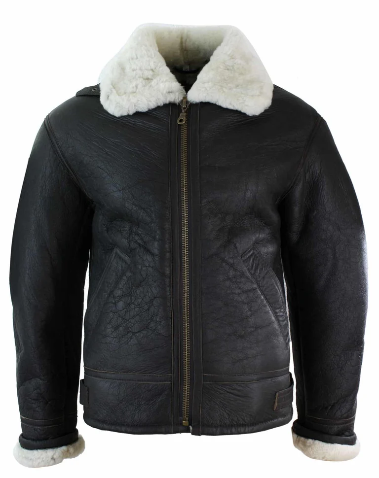 Real Leather Sheepskin Flying Jacket