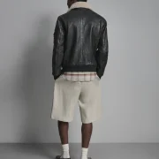 sheepskin collar leather jacket