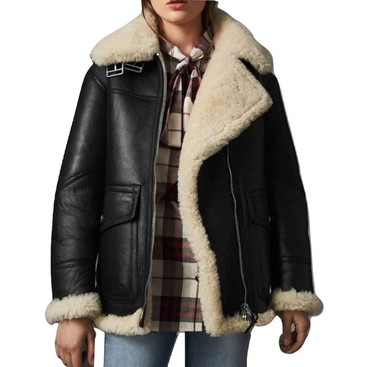 Sheepskin Lined Leather Jacket