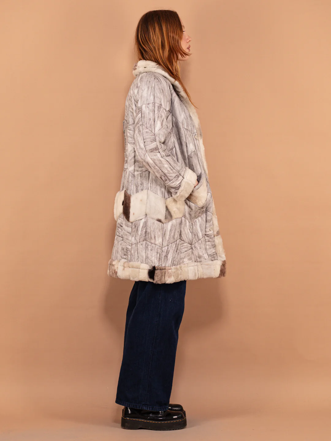 Women Patchwork Sheepskin Coat