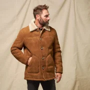 Brown Dark Sheepskin Jacket Mens