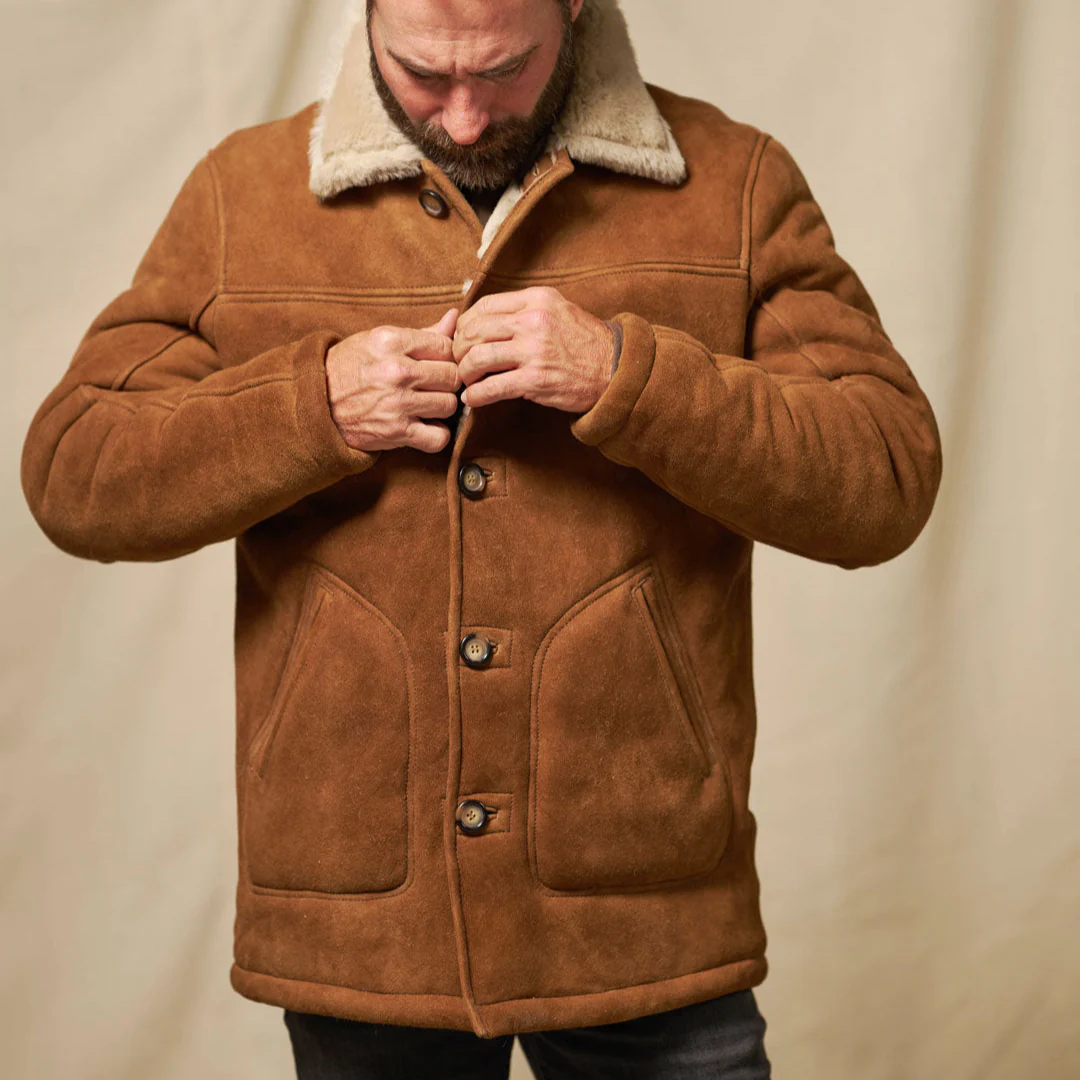 Brown Dark Sheepskin Jacket Mens