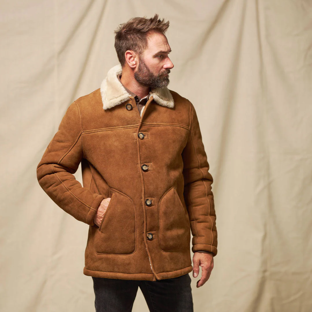 Brown Dark Sheepskin Jacket Mens