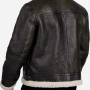 Brown Faux Sheepskin Bomber Jackets For Men