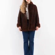 Brown Sheepskin Trench Coat