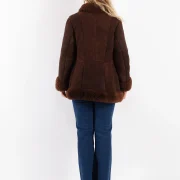 Brown Sheepskin Trench Coat