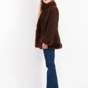 Brown Sheepskin Trench Coat