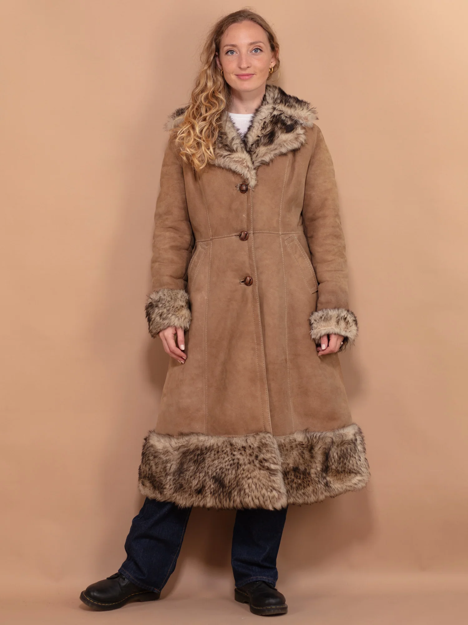 Cappuccino Spanish Merino Shearling Sheepskin Coat