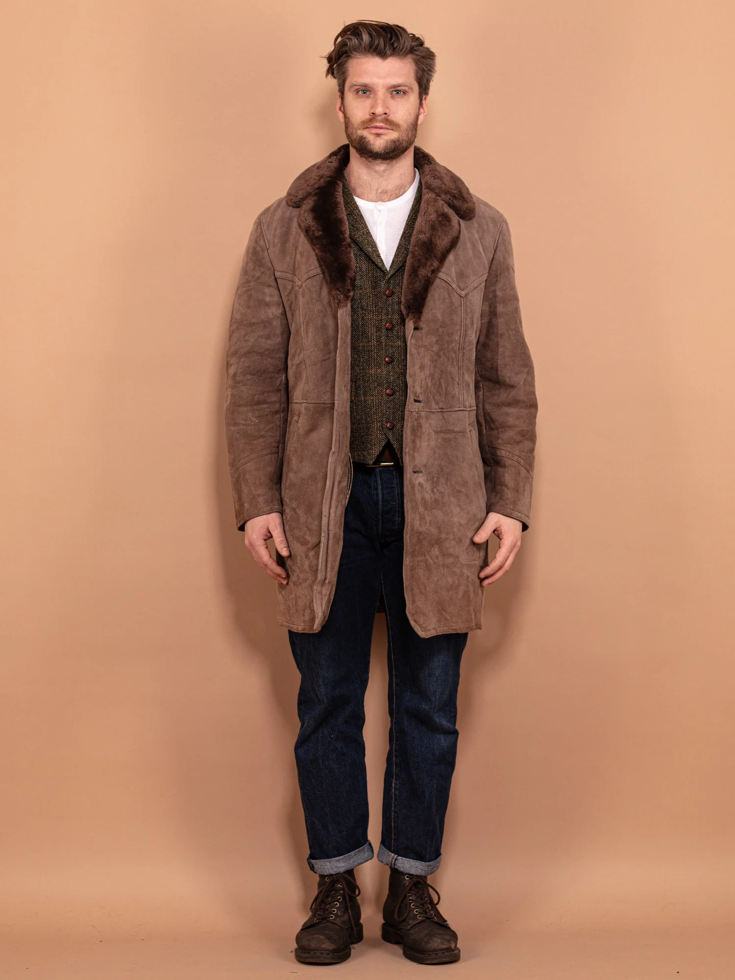 Classic Sheepskin Coat For Men