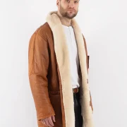 Classic Sheepskin Coat In Tan Men