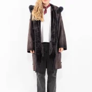 Coat Sheepskin Womens Hoodie