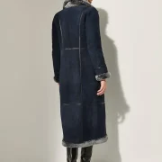 Dark Blue Sheepskin Coat