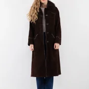 Dark Brown Long Sheepskin Coat