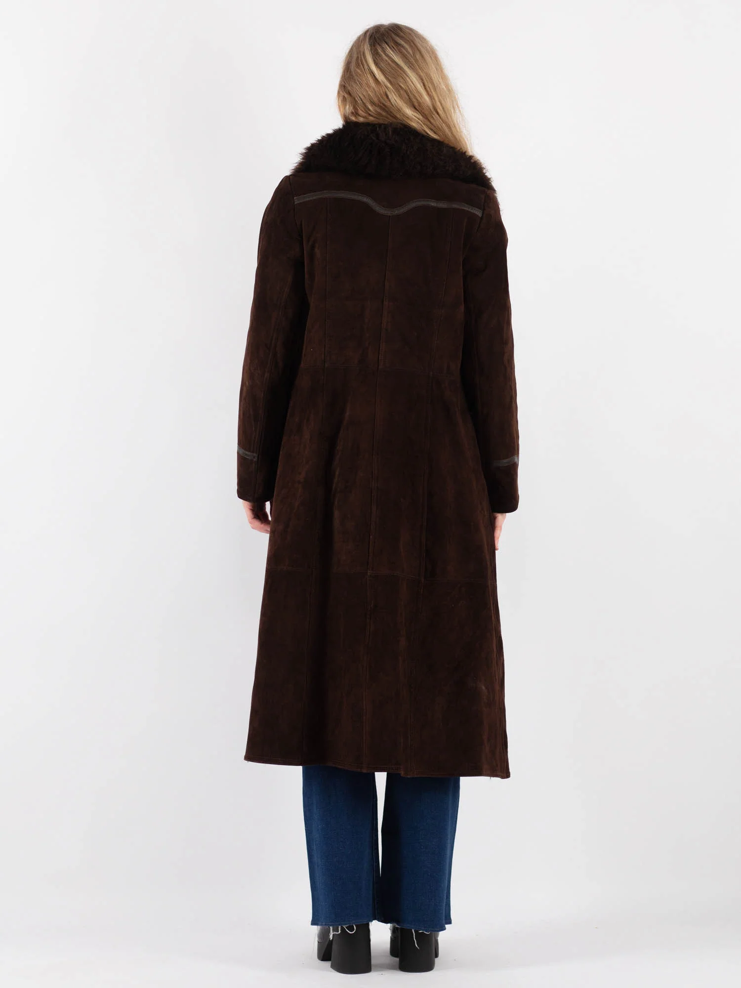 Dark Brown Long Sheepskin Coat