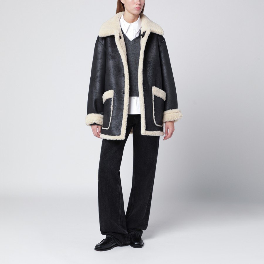Diesel Leather Sheepskin Coat