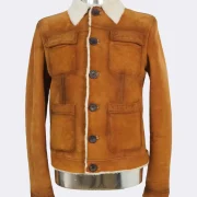 Dsquared2 Mens Coat Khaki With Sheepskin Collar