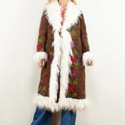 Embroidered Sheepskin Coat Women