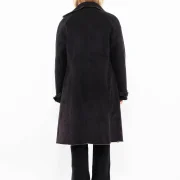 Faux Sheepskin Black Coat