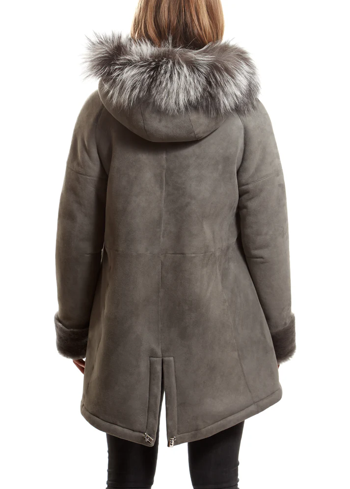 Faux Sheepskin Duffle Coat Ladies