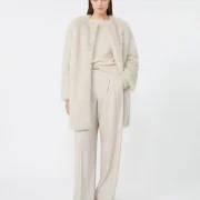 Faux Sheepskin Fabric Coat