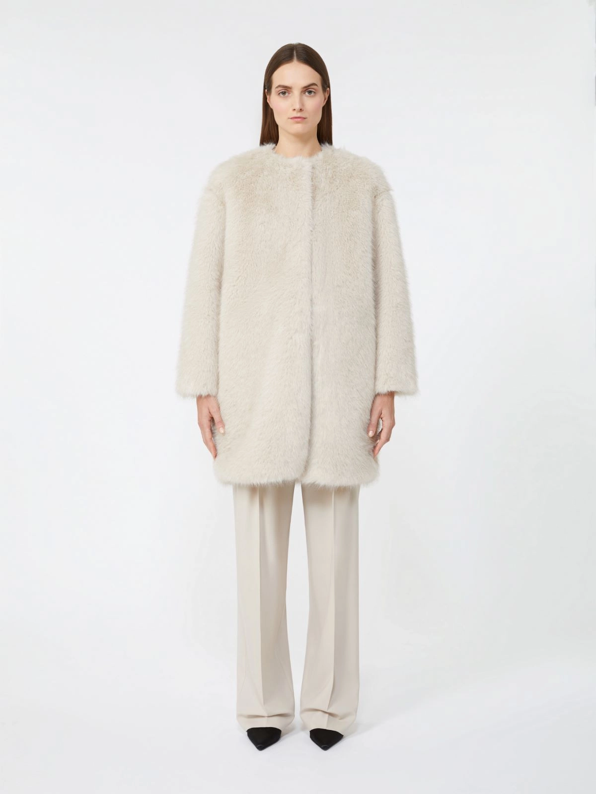 Faux Sheepskin Fabric Coat