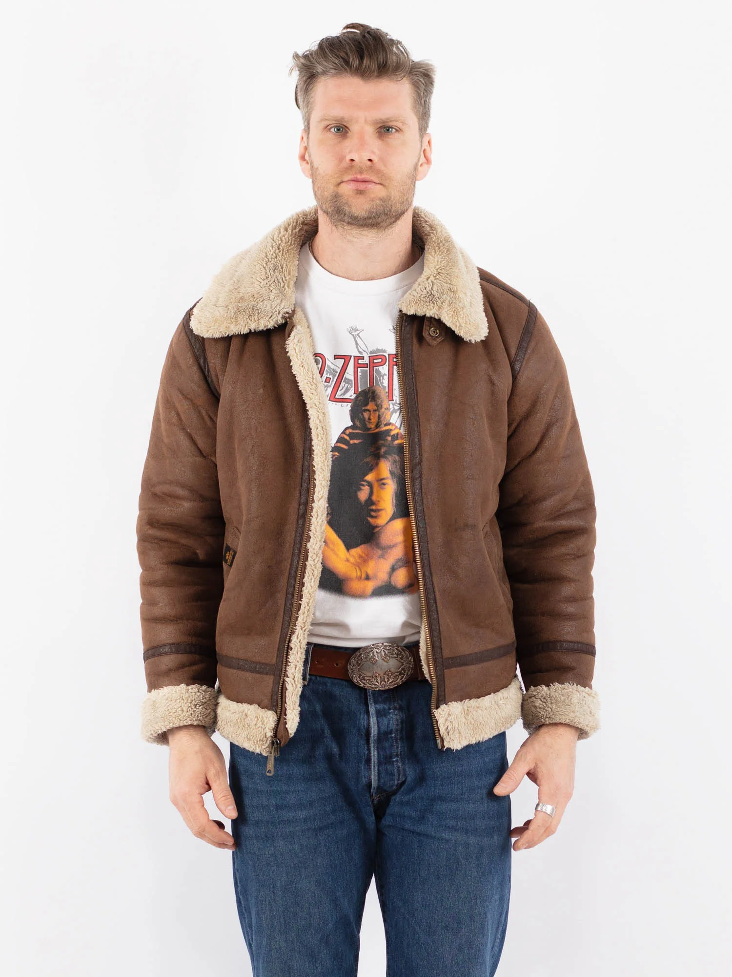Faux Sheepskin Mens Jacket