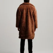 Faux Sheepskin Trench Coat Men