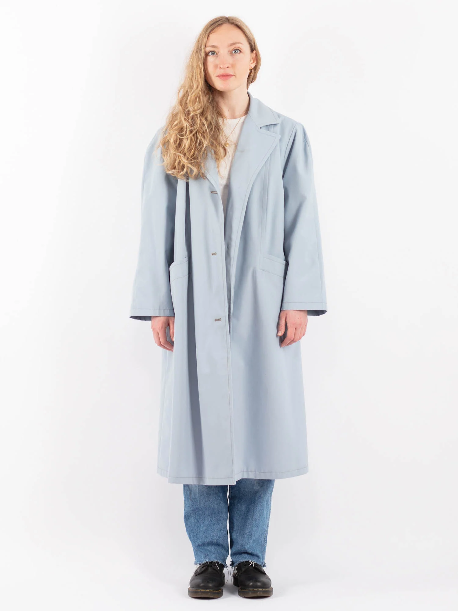 H&M Blue Hooded Coats Sheep Sheepskin