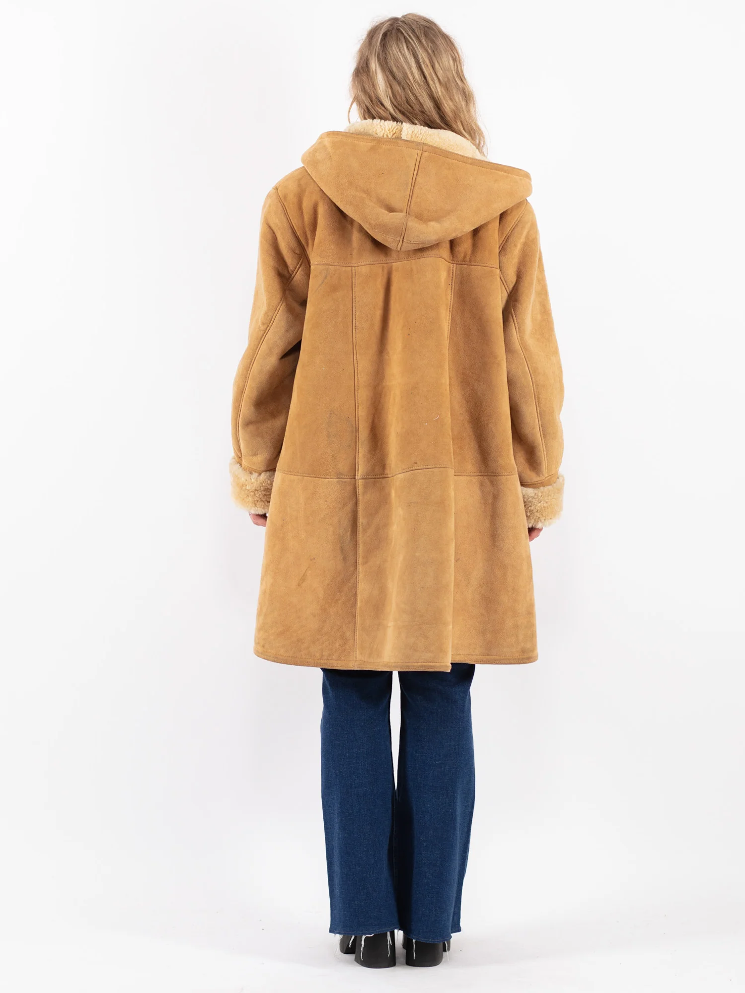 Hooded Shearling Sheepskin Coat